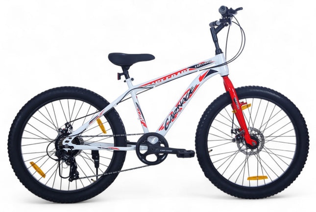 EAST COAST Carnage 24T Cycle with 7 Speed Gear (9years to 13 Years Big Kids) Rigid, 16 Inches, White 