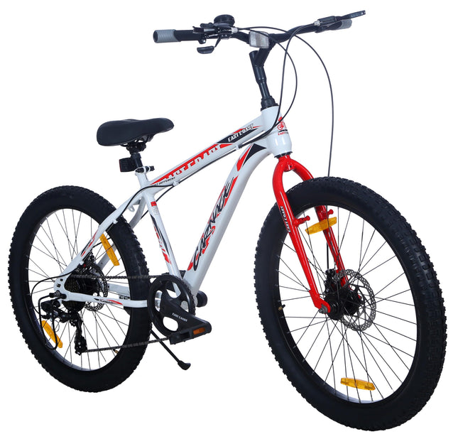 EAST COAST Carnage 24T Cycle with 7 Speed Gear (9years to 13 Years Big Kids) Rigid, 16 Inches, White 
