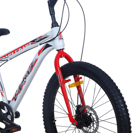 EAST COAST Carnage 24T Cycle with 7 Speed Gear (9years to 13 Years Big Kids) Rigid, 16 Inches, White 