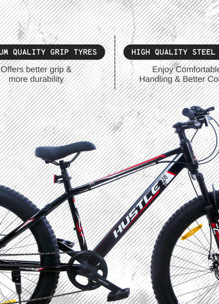 EAST COAST Hustle 26T Fat Tyre Cycle with Gear(7Speed) Black 
