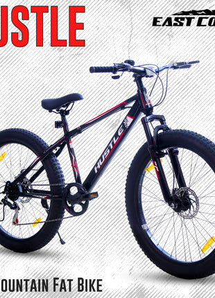 EAST COAST Hustle 26T Fat Tyre Cycle with Gear(7Speed) Black 