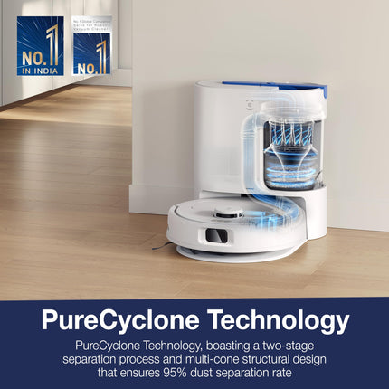 ECOVACS DEEBOT N30 Plus White 2 in 1 Robot Vacuum & Mop, 2025 New Launch, Multi-Cyclone Auto-Empty Station, 10000 Pa Suction, 5200mAh Battery, Covers 3500+sq ft, Zero Tangle 2.0, Advanced TrueMapping 