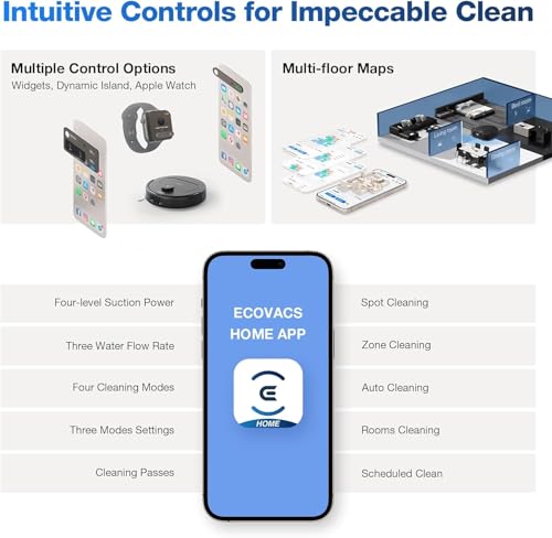 ECOVACS DEEBOT N30 Pro Omni Robot 2-in-1 Vacuum and Mop,10000 Pa Suction, TruEdge Adaptive Edge Mopping, ZeroTangle 2.0 Technology, Hot Air-Drying, Self-Emptying, Auto-Lift Mopping, Wet & Dry cleaning 