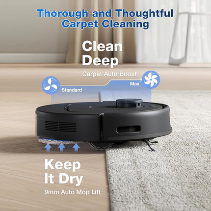 ECOVACS DEEBOT N30 Pro Omni Robot 2-in-1 Vacuum and Mop,10000 Pa Suction, TruEdge Adaptive Edge Mopping, ZeroTangle 2.0 Technology, Hot Air-Drying, Self-Emptying, Auto-Lift Mopping, Wet & Dry cleaning 