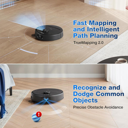 ECOVACS DEEBOT N30 Pro Omni Robot 2-in-1 Vacuum and Mop,10000 Pa Suction, TruEdge Adaptive Edge Mopping, ZeroTangle 2.0 Technology, Hot Air-Drying, Self-Emptying, Auto-Lift Mopping, Wet & Dry cleaning 