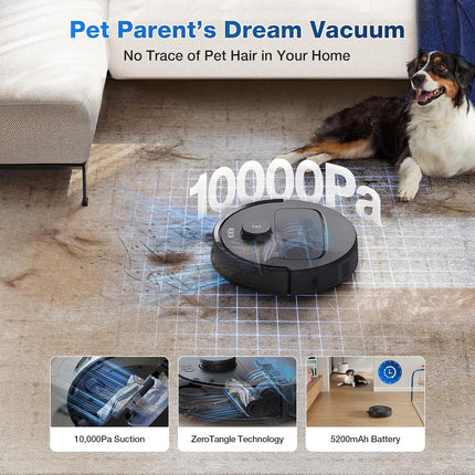 ECOVACS DEEBOT N30 Pro Omni Robot 2-in-1 Vacuum and Mop,10000 Pa Suction, TruEdge Adaptive Edge Mopping, ZeroTangle 2.0 Technology, Hot Air-Drying, Self-Emptying, Auto-Lift Mopping, Wet & Dry cleaning 