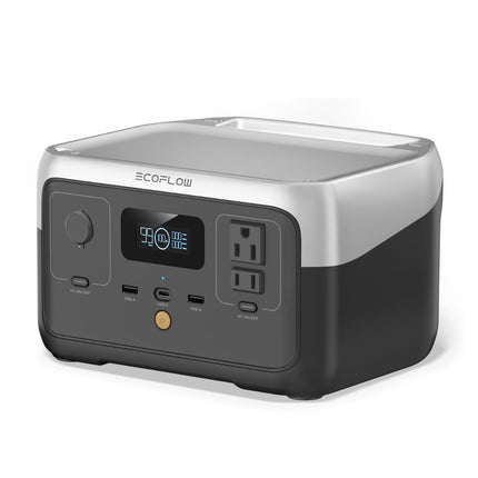 EF ECOFLOW 500W Portable Power Station RIVER 2, 256Wh LiFePO4 Battery, 10 Year Life, 0% - 100% Charge in 60 mins, 230V - 50Hz India Voltage, Power 6 Appliances at once, For Outdoor Use & Home Backup 