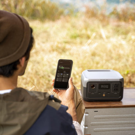 EF ECOFLOW 500W Portable Power Station RIVER 2, 256Wh LiFePO4 Battery, 10 Year Life, 0% - 100% Charge in 60 mins, 230V - 50Hz India Voltage, Power 6 Appliances at once, For Outdoor Use & Home Backup 
