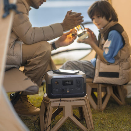 EF ECOFLOW 500W Portable Power Station RIVER 2, 256Wh LiFePO4 Battery, 10 Year Life, 0% - 100% Charge in 60 mins, 230V - 50Hz India Voltage, Power 6 Appliances at once, For Outdoor Use & Home Backup 