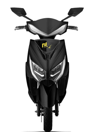 EOX E2 Low Speed Electric Scooter Non RTO with 60-80Km Range, Black Portable Lithium Battery & Charger 