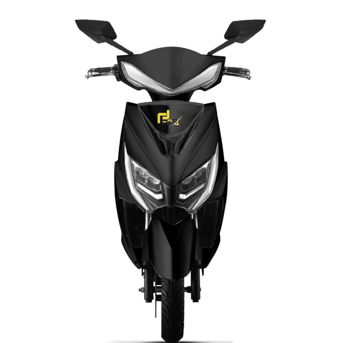 EOX E2 Low Speed Electric Scooter Non RTO with 60-80Km Range, Black Portable Lithium Battery & Charger 