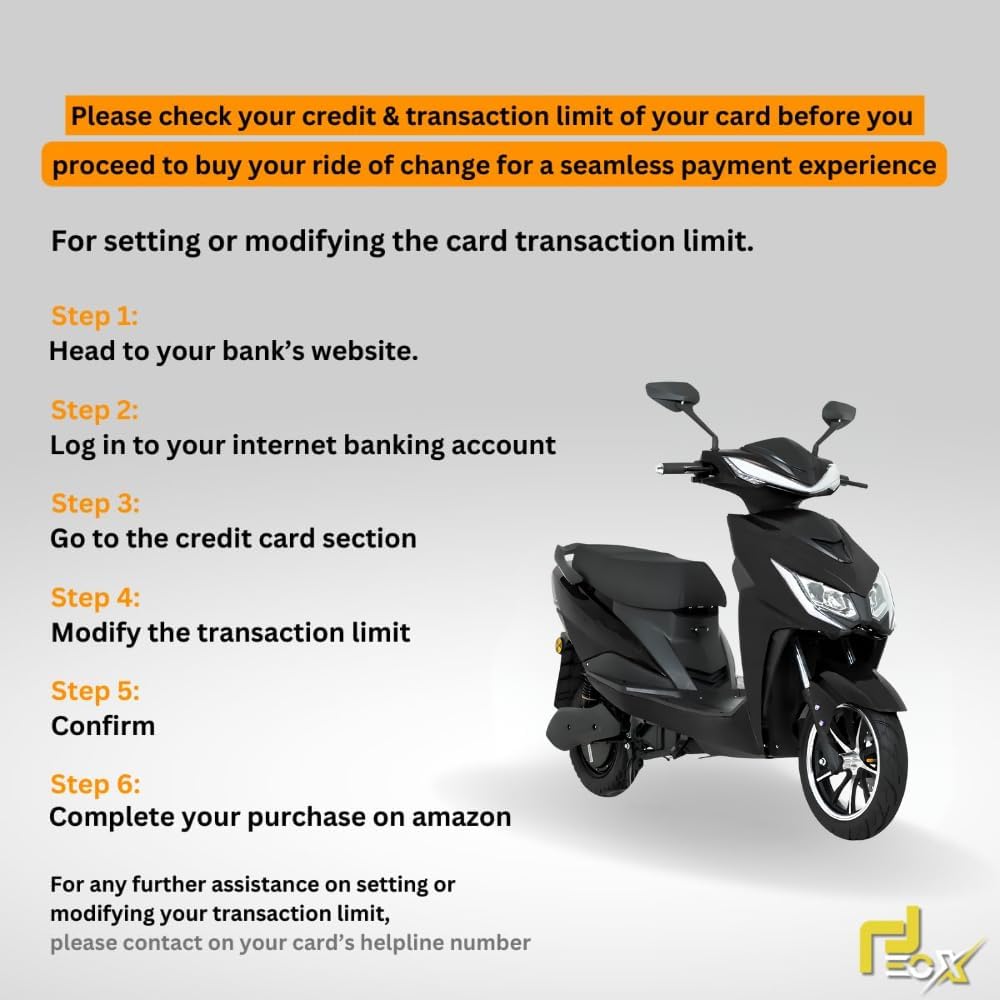 EOX E2 Low Speed Electric Scooter Non RTO with 60-80Km Range, Black Portable Lithium Battery & Charger 