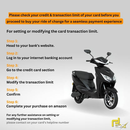 EOX E2 Low Speed Electric Scooter Non RTO with 60-80Km Range, Black Portable Lithium Battery & Charger 