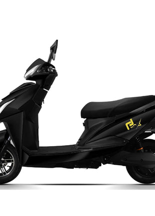 EOX E2 Low Speed Electric Scooter Non RTO with 60-80Km Range, Black Portable Lithium Battery & Charger 