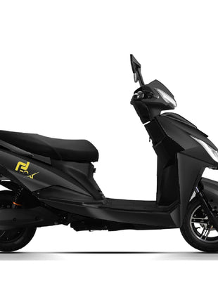 EOX E2 Low Speed Electric Scooter Non RTO with 60-80Km Range, Black Portable Lithium Battery & Charger 