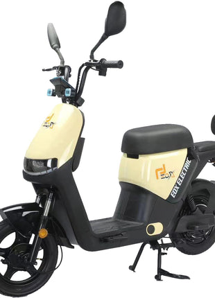 EOX OLO Low Speed Electric Scooter Non RTO with 45Km Mileage, Pastel Yellow & Black Portable Lithium Battery & Charger 