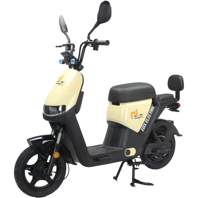 EOX OLO Low Speed Electric Scooter Non RTO with 45Km Mileage, Pastel Yellow & Black Portable Lithium Battery & Charger 