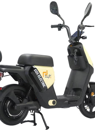 EOX OLO Low Speed Electric Scooter Non RTO with 45Km Mileage, Pastel Yellow & Black Portable Lithium Battery & Charger 