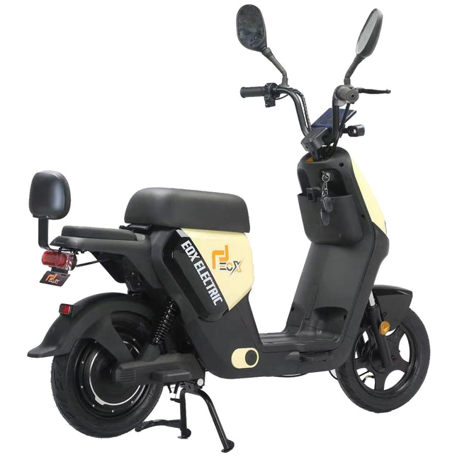 EOX OLO Low Speed Electric Scooter Non RTO with 45Km Mileage, Pastel Yellow & Black Portable Lithium Battery & Charger 