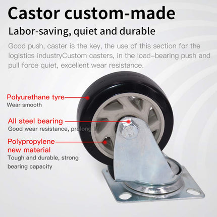 EQUAL 500kg Capacity Plastic Foldable Platform Trolley For Heavy Weight/Material Handling Goods Trolley For Home, Office, Warehouse & Industries - 63cm x 105cm (5" Wheel/Blue) 