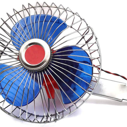 ERH INDIA 12 Volts DC Oscillating Portable Fan Directly Run Through Solar Panel or Any 12 Volts Battery Car Interior Fan, Blue 1 Piece 