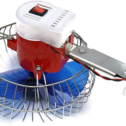 ERH INDIA 12 Volts DC Oscillating Portable Fan Directly Run Through Solar Panel or Any 12 Volts Battery Car Interior Fan, Blue 1 Piece 