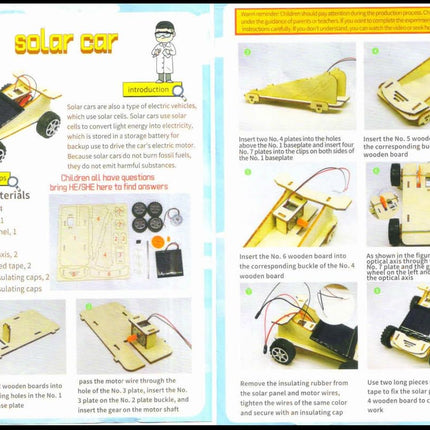 ERH India DIY Solar Panel Cell Toy Car Kit Science Project Experiment Working Model for School Students Kids 