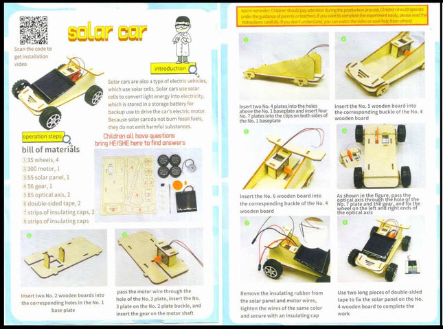 ERH India DIY Solar Panel Cell Toy Car Kit Science Project Experiment Working Model for School Students Kids 