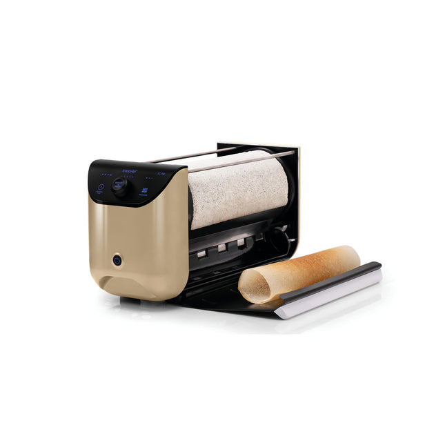EVOCHEF EC Flip Automatic Dosa Maker, 1-Minute Dosas, 360° Food Grade Coated Roller, Easy Cooking Time & Thickness Control, Touch Controls, Compact & Portable, 1600W, 1 Year Warranty, Golden Beige 