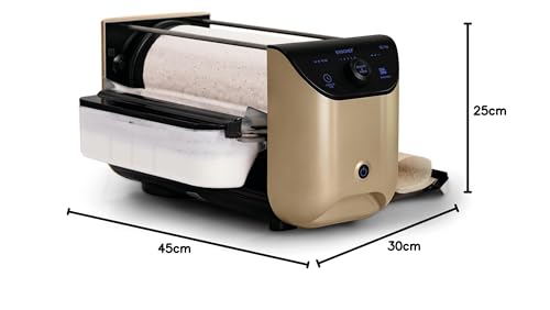 EVOCHEF EC Flip Automatic Dosa Maker, 1-Minute Dosas, 360° Food Grade Coated Roller, Easy Cooking Time & Thickness Control, Touch Controls, Compact & Portable, 1600W, 1 Year Warranty, Golden Beige 