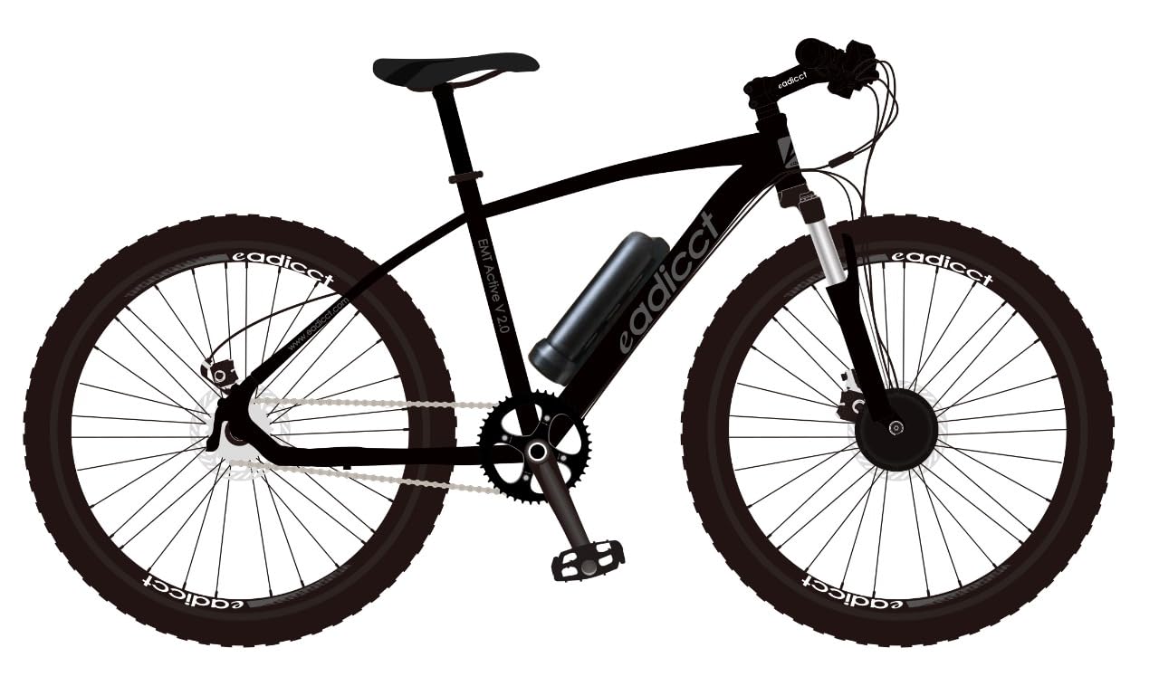 Eadicct EMT Active V2.0 Unisex Pedelec Electric Bicycle High Strength Steel Double Walled Alloy Rims 27.5 Single Speed With Speed Ratio of 3.4 High-Performance Dish Brakes Suspension For Smoother Ride 