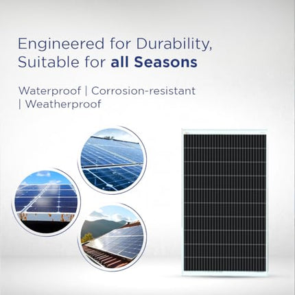 Eastman EMP50W - 50W Mono Perc Non-DCR Solar Panel (Pack of 1) Suitable for Home, Office & Shops | 10 Years Product Warranty | 25 Years Performance Warranty | Superior Low Light Performance 