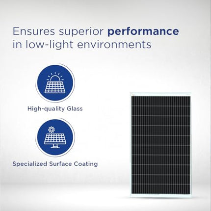 Eastman EMP50W - 50W Mono Perc Non-DCR Solar Panel (Pack of 1) Suitable for Home, Office & Shops | 10 Years Product Warranty | 25 Years Performance Warranty | Superior Low Light Performance 