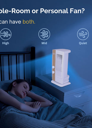 Ekvira High Speed Fan | High-Speed, Small, Compact, Portable 120° Wide Oscillation for Home, Kitchen, Office |1.2ft Height | Without Water | Includes USB Mobile Charger -White 
