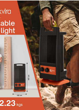 Ekvira Portable Fan NEW: Boosted Air Flow| 120° Wide Oscillation for Table, Kitchen, Home, Office| Air Cooler Without Water| 1.2ft Height| Includes USB Mobile Charging Ports -Black 