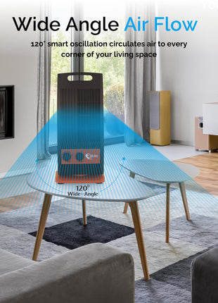 Ekvira Portable Fan NEW: Boosted Air Flow| 120° Wide Oscillation for Table, Kitchen, Home, Office| Air Cooler Without Water| 1.2ft Height| Includes USB Mobile Charging Ports -Black 