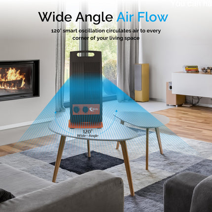 Ekvira Portable Fan NEW: Boosted Air Flow| 120° Wide Oscillation for Table, Kitchen, Home, Office| Air Cooler Without Water| 1.2ft Height| Includes USB Mobile Charging Ports -Black 