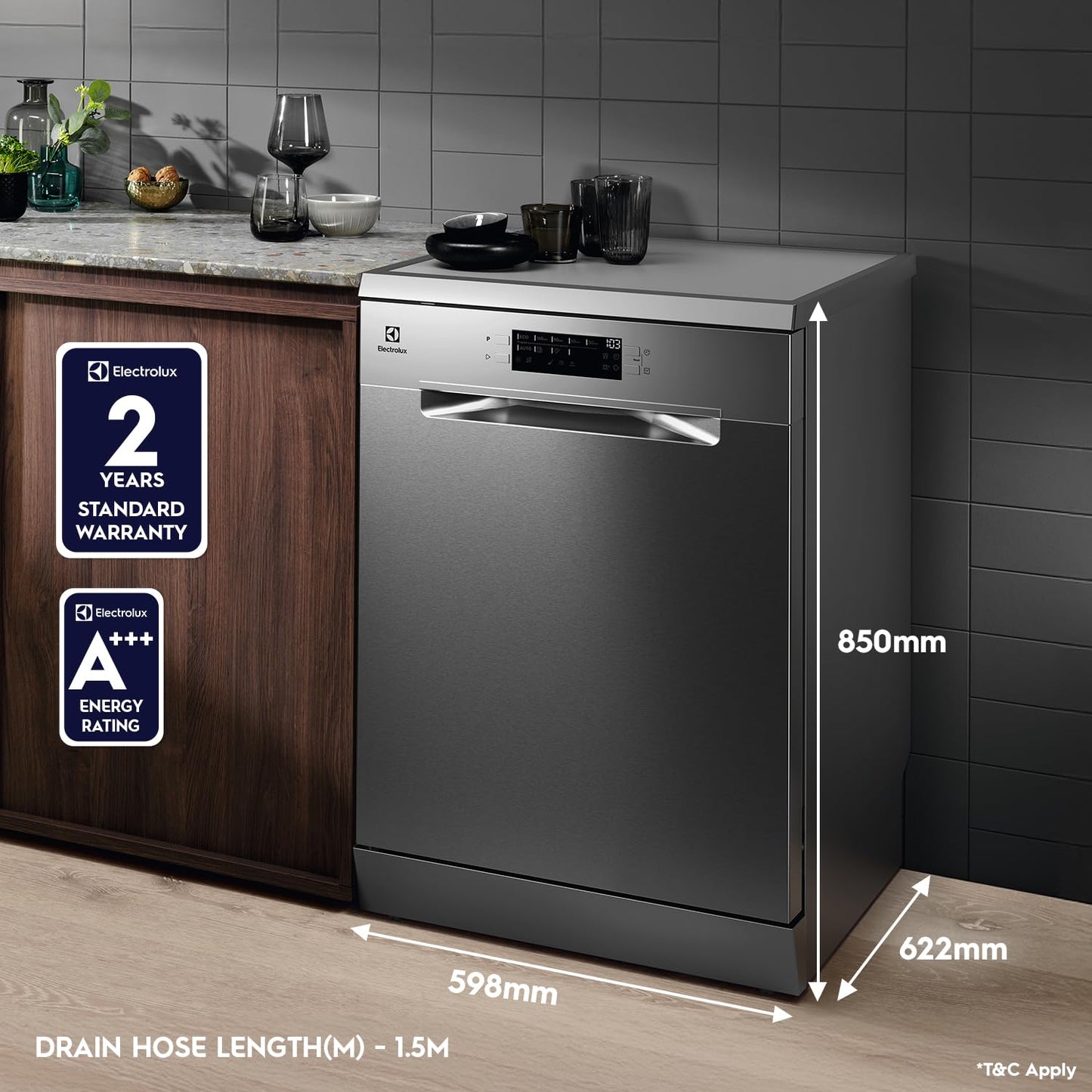 Electrolux 14 Place Settings Dishwasher Machine for Home, Fully Automatic with AirDry, In-Built Heater, Stainless Steel, UltimateCare 700, ESM48310SX 