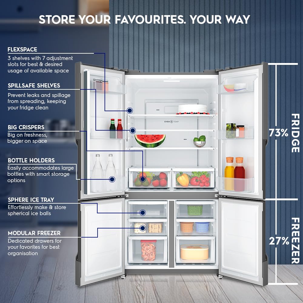 Electrolux 564L Inverter French Door Refrigerator With GreenZone EvenTemp 