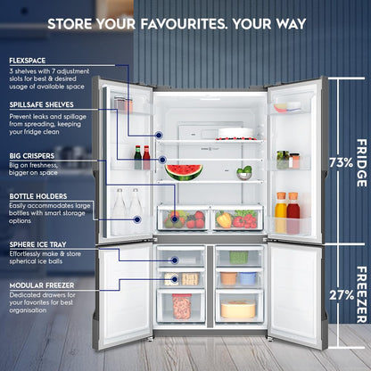 Electrolux 564L Inverter French Door Refrigerator With GreenZone EvenTemp 
