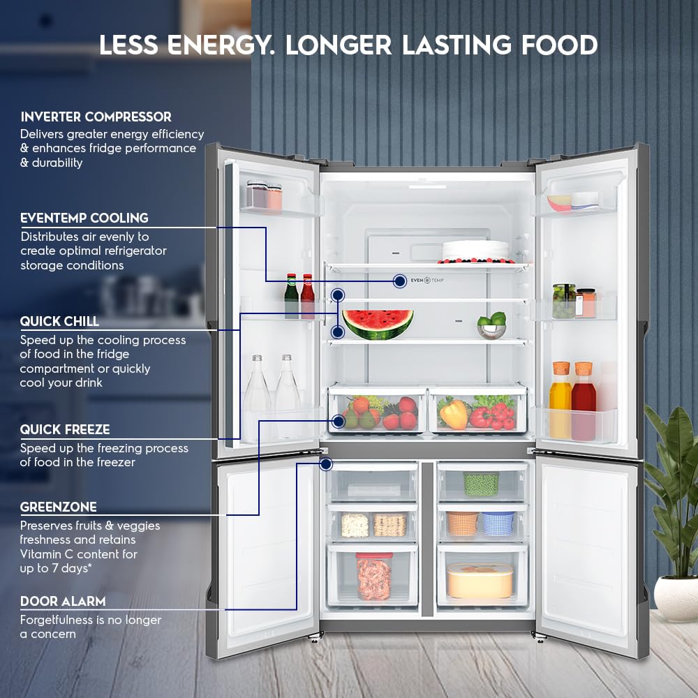 Electrolux 564L Inverter French Door Refrigerator With GreenZone EvenTemp 