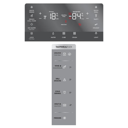 Electrolux 680L Frost Free Inverter French Door Refrigerator, TasteSealFlex, TwinTech Cooling System, Glossy Dark Grey Stainless Steel, UltimateTaste 900, EQE6879A-B 