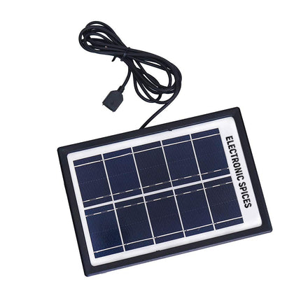 Electronic Spices 6V-3W Solar Panel Solar Charge Battery cable 5V USB output Cameras (Multicolor) 