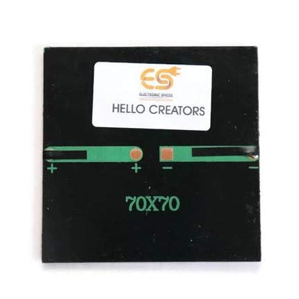 Electronic Spices Solar for DIY, Solar Panel 6v- 100 mah, 70mm*70mm*03mm, Solar Panel in Square Shape, 4 LEDs, 2 ON/Off Switch, 2 Meter Wire (Pack of 2) 