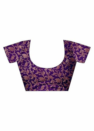 "Elegant Cotton Silk Saree with Woven Zari Work, Traditional Mysore Silk Design, Regular Wear for Women" (REXONA PURPLE) 