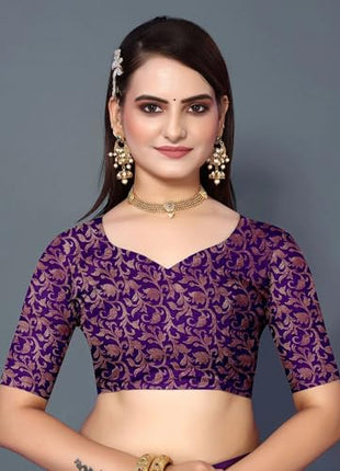 "Elegant Cotton Silk Saree with Woven Zari Work, Traditional Mysore Silk Design, Regular Wear for Women" (REXONA PURPLE) 