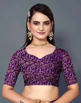 "Elegant Cotton Silk Saree with Woven Zari Work, Traditional Mysore Silk Design, Regular Wear for Women" (REXONA PURPLE) 