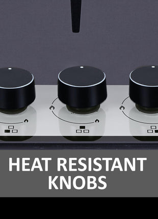 Elica 70cm 4 Burner Auto Ignition Hob | FLEXI HCT 470 DX LOTUS BK DUAL TONE | SABAF Burners | Cast Iron Pan Support | Dual Tone 8mm Toughened Glass | 5-Year Glass & Valve Warranty | Black 