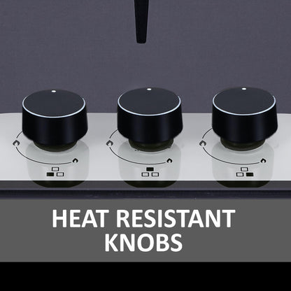 Elica 70cm 4 Burner Auto Ignition Hob | FLEXI HCT 470 DX LOTUS BK DUAL TONE | SABAF Burners | Cast Iron Pan Support | Dual Tone 8mm Toughened Glass | 5-Year Glass & Valve Warranty | Black 