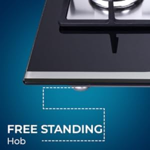 Elica 75cm 3 Burner Auto Ignition Hob | FLEXI HCT 375 DX LOTUS BK DUAL TONE | SABAF Burners | Cast Iron Pan Support | Dual Tone 8mm Toughened Glass | 5-Year Glass & Valve Warranty | Black 